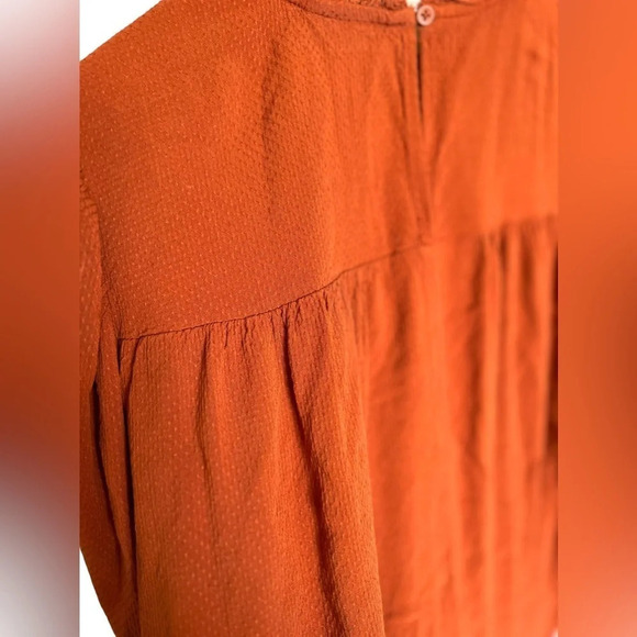 Target A New Day • Rust Smocked Long Sleeve Blouse - Picture 9 of 10